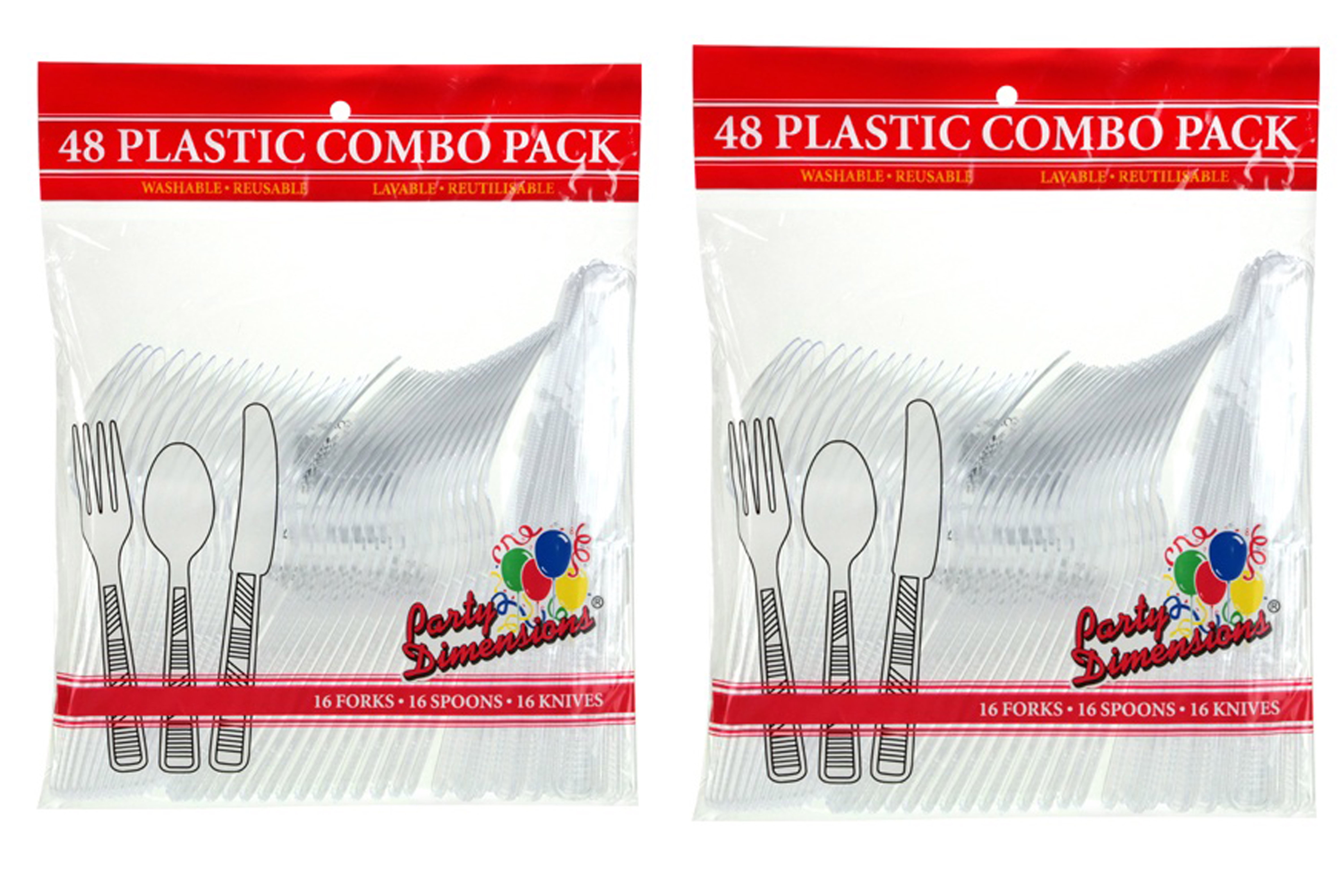 Lot of 96 Clear Plastic Cutlery Forks Spoons Knives