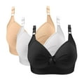 thumbnail image 2 of VBVC Women's 3 Pack Lace Trimmed Wireless T-Shirt Bra,ladies Adjustable Full Coverage Bralette,Supportive Sports Underwear For Women,Multicolor,Size L, 2 of 9