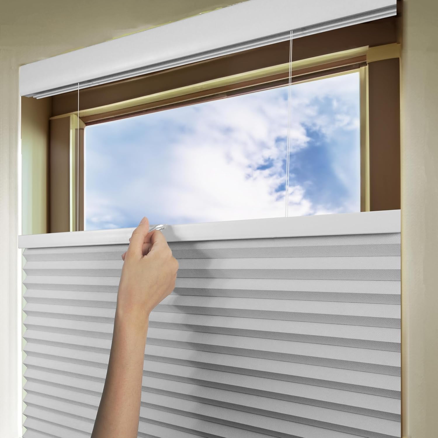 Chicology White Blackout Cordless Top Down Bottom Up Cellular Shades 48.5 in. W x 72 in. L