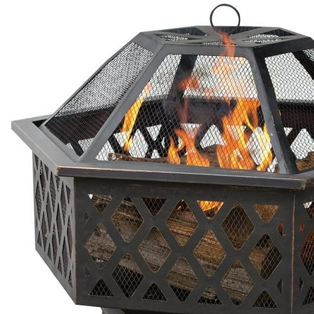 Mr. Bar-B-Q - FIREBOWL WITH LATTICE DESIGN - Black