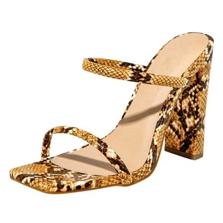 

High Heels for Women Women S Sandals Chunky Heels Slippers Ladies High Heel Summer Shoes Sandals High Heels Pu Multicolor 37