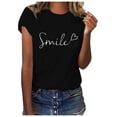 thumbnail image 4 of T-shirts Grande Taille pour Femmes Imprimé Floral Manches Courtes Blouse Tops Femmes Noir TG, 4 of 7