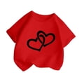 thumbnail image 3 of FhsagQ T-Shirt Graphique Mignon à Col Rond et Manches Courtes pour Filles, Été, Décontracté, Taille 10-12, Rouge, 8-9 Ans, 3 of 5