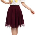 thumbnail image 2 of JINMGG Womens Plus Size Clearance $5 Women's Basic Versatile Stretchy A-line Flared Casual Mini Skater Skirt Wine XXL, 2 of 8