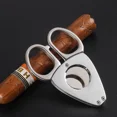 thumbnail image 2 of Cigar Cutter Stainless Steel Metal Classic Portable Cigar Cutter Guillotine Christmas Puro Scissors Cigar Accessories Gift Box (Silver), 2 of 7