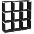 thumbnail image 1 of Étagères de Rangement Multifonctionnelles à 3 Niveaux et 9 Compartiments Noir, 1 of 7