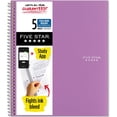thumbnail image 1 of Five Star Spiral Notebook + Study App 5 Subject College Ruled Paper Fights Ink Bleed Water Resistant Cover 8-1/2"" x 11"" 200 Sheets Purple (38748), 1 of 5