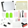 thumbnail image 1 of LED Light Tracing Pad Kit with 3-Level Brightness (Max.2500LUX), 130-Piece Diamond Painting Tools Set: Acrylic Light Box, Aluminum Stand, Roller, Fixing Tool, 28-Grid Storage Box, 4 Diamond Pens,, 1 of 6