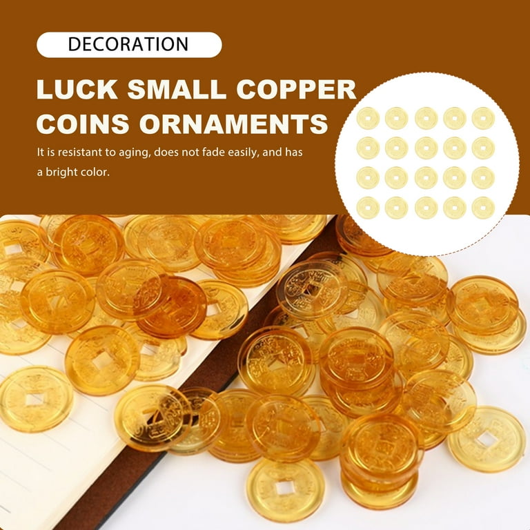 Copper Coins 5PC Brass Feng Shui Coins - 1.1 Inch Chinese Lucky Coins ...
