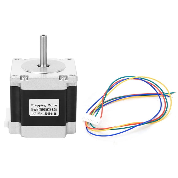 Accesorios para impresora 3D con motor paso a paso NEMA 23 y cable de 4 pines 23HS5628, eje de 6,35 mm/8 mm, diámetro de 6,35 mm