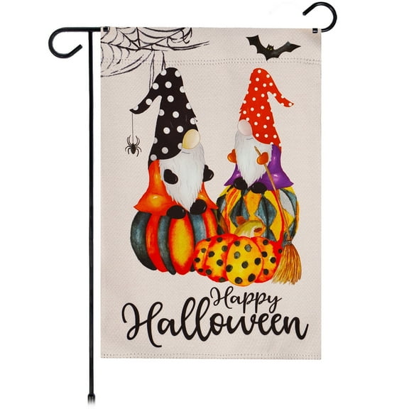 G128 Double-Sided Halloween Garden Flag 12"x18" Outdoor Yard Flag for Porch or Lawn