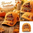 thumbnail image 2 of Voska Thanksgiving Harvest Baseball Cap Adjustable Fall Autumn Turkey Pumpkin Printed Hat Adult Casual Holiday Party Accessory F One Size, 2 of 5