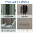 thumbnail image 5 of Canddidliike 8ft x 4ft Outdoor Metal Storage Shed With window, Garbage Can,Outdoor Metal Shed for Tool,Garden, 5 of 8