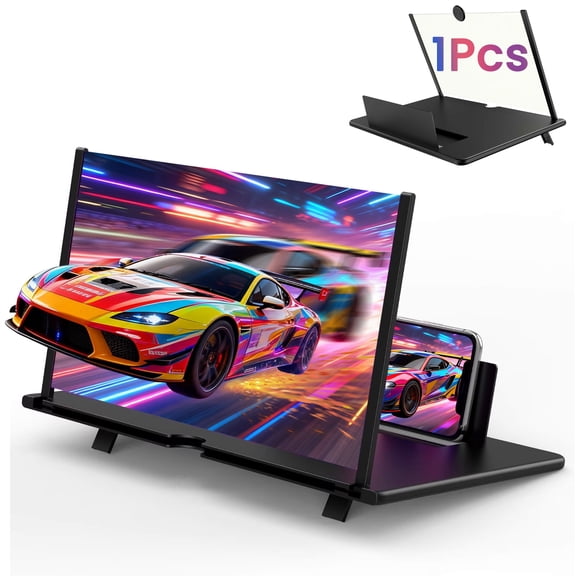 Rongsi 14" Screen Magnifier for Cell Phone HD Screen Enlarger for Movies, Videos, Gaming – Foldable Phone Stand with Screen Amplifier–Compatible with All Smartphones, Adjustable Angle for Families