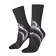 thumbnail image 1 of Balery Black And White Shark Calcetas Largas con Estampado para Hombre y Mujer – Suaves y Transpirables, Talla Única (US 5-11), 1 of 6