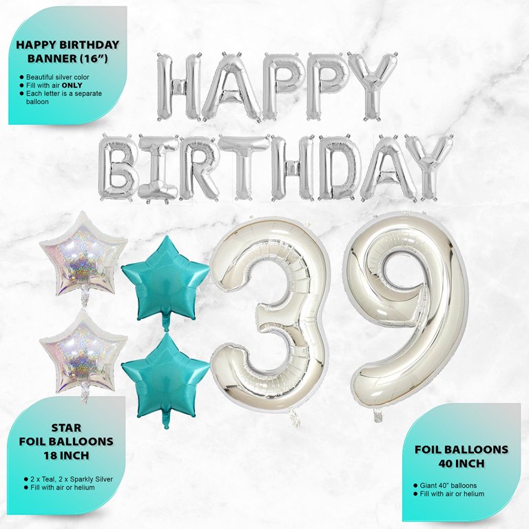 85 Birthday Decoration Happy Birthday Banner Balloons Garland Cupcake Toppers Purple...