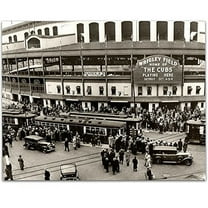Lone Star Art Wrigley Field - Home of the Cubs - 11x14 Unframed Print - Great Sports Bar Decor and Gift for Baseball Fans