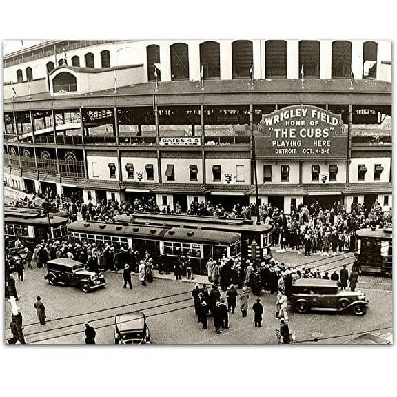 Lone Star Art Wrigley Field - Home of the Cubs - 11x14 Unframed Print - Great Sports Bar Decor and Gift for Baseball Fans