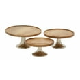 thumbnail image 1 of Benzara 14668 Wood Metal Cake Plate Set Of 3, 1 of 1