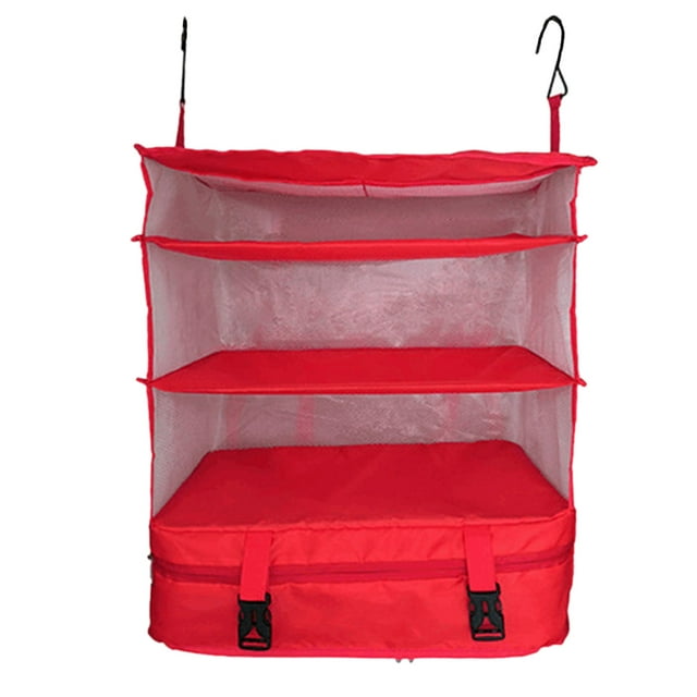 Home Textile Storage Solution for Travel and Closet Organization Foldable Luggage Organizer with Hanging Shelves and Large Capacity Packing Cubes for Suitcase and Closet
