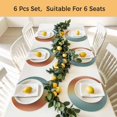 thumbnail image 5 of Orange Yellow Green Ombre Round 15 Inch Placemats Set of 4, Modern Art Aesthetics Abstract HeatResistant Non Slip Place Mats for Dining Table, Wipeable Braided Kitchen Table Mats for Housewarming, 5 of 9