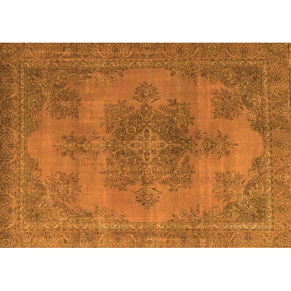 Ahgly Company Indoor Rectangle Abstract Orange Modern Area Rugs, 7' x 9'