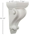 thumbnail image 2 of Ekena Millwork 7 3/4"W x 6 1/2"D x 14 1/4"H Devon Corbel, 2 of 3