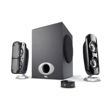 Cyber Acoustics 3 Piece Flat Panel Design Subwoofer and Satellite Speaker System with Control Pod