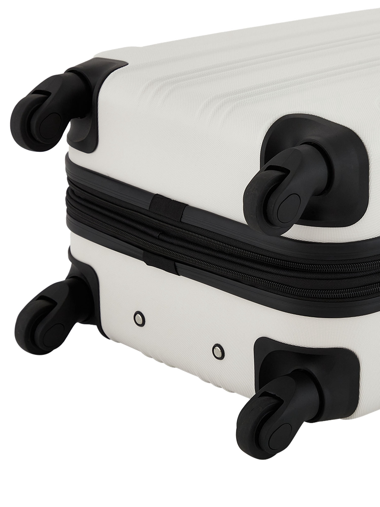 Travelers Club 20" Expandable Hard Side Spinner Rolling Carry-on Luggage, Moonbeam White