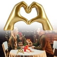 thumbnail image 2 of Souew Gold Heart Hand Gesture Ornament, Love Hand Sign Sculpture Elegant Heart Gesture Statue Modern Desk & Home Decor Symbolic for Wedding Anniversary, 2 of 9