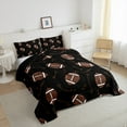 thumbnail image 6 of jejeloiu Brown Rugby Bedding Comforter Set,Sports Theme Twin Comforter Sets,American Ball Bedding Set For Boys Kids,Room Decor Super Cozyation Reversible,3pcs, 6 of 8