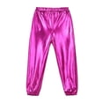 thumbnail image 6 of Xnihocha Kids 3 Piece Dance Outfit Sportwear Girls Zip Up Jacket and Shiny Metallic Pants Jogger Rose 16, 6 of 7