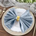 thumbnail image 2 of Efavormart 20"x20" Dusty Blue Wholesale Premium Seamless Velvet Linen Napkins - 5 PCS, 2 of 5