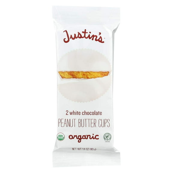 (12 Pack)Justin's Nut Butter Peanut Butter Cups - White Chocolate, 1.4 oz.
