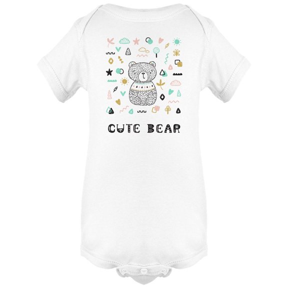 Cute Bear With Colorful Doodles Bodysuit Infant -Image by Shutterstock, 6 Months
