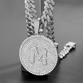 thumbnail image 4 of Iced Out 14MM Prong Cuban Chain Letters Necklace For Women Bling Round Initials Name Necklaces Hiphop Chain Couple Gifts Jewelry, 4 of 4