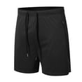 thumbnail image 5 of Pantalones cortos de running para hombre con entrepierna de 5 pulgadas: bolsillos con cremallera, cintura elástica, poliéster-spandex, pantalones cortos deportivos para gimnasio, tallas S-XXXL para, 5 of 5