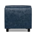 thumbnail image 5 of Avalon 42 inch Wide Contemporary Storage Ottoman in Denim Blue Vegan Leather, 5 of 16