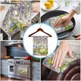 thumbnail image 3 of Blue Purple Floral Kitchen Towels Set of 2, Water Absorbent Dish Towel, Spring Vintage Hydrangea Flower Truck Decorative Hand Towels - Quick Drying Cloth for Cooking Baking, 18x28 Inch, 3 of 8