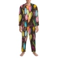 thumbnail image 3 of Fotbe Easter eggs Pattern Long Sleeve Pajama Set for Men,Sleepwear Set,2-piece Loungewear Set,Soft PJs Comfy Nightwear with Pockets-XX-Large, 3 of 7