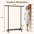 thumbnail image 4 of Clothes Rack, Clothing Rack for Hanging Clothes, Rolling Garment Rack Sturdy Coat Rack Portable Wardrobe Rack Metal Closet Rack for Bedroom Laundry Living Room, Black, 4 of 8