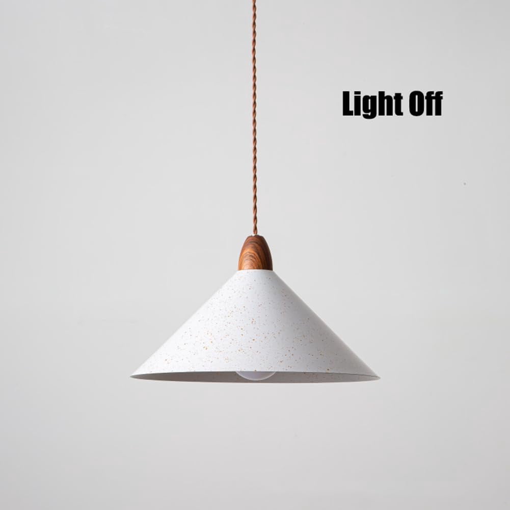 Simple White Metal Pendant Lighting for Kitchen Island, Minimalism Farmhouse Pendant Light Fixture for Dining Room, Rustic Iron Pendant Light, Pendant Lighting for Closet Bedroom Kitchen Sink
