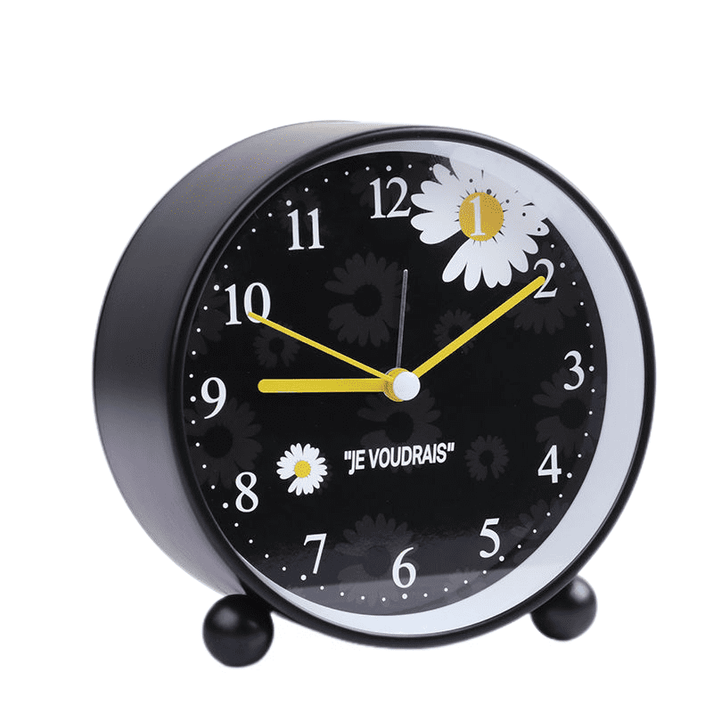 TIMPCV Analog Alarm Clock 4 Inch, Battery Powered NonTick Silent Small