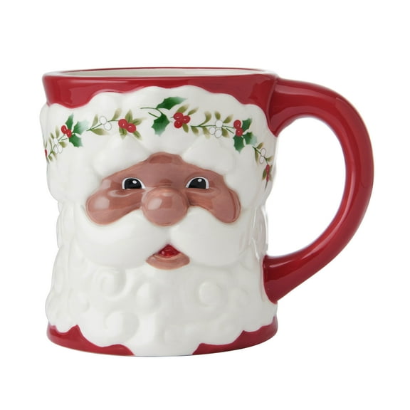 Pfaltzgraff Winterberry Dolomite African American Santa 18 oz Mug