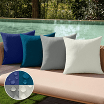 SANMADROLA Pack of 4 Decorative Outdoor Throw Pillow Covers Linen Waterproof Pillow Covers Farmhouse Cushion Cases for Fall Patio Garden Tent Balcony Couch Sofa 18x18 inch
