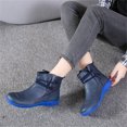 thumbnail image 4 of Cathalem Women's Ankle Boots Female Shoes Adult Extra Wide Width Women's Boots Color Fashion Short Flat Women's Retro Zipper Shoes Breathable Womens Boots Size 12 Wide (Blue, 8.5), 4 of 7
