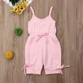 thumbnail image 2 of Girls Spaghetti Strap Rompers, One-piece Outfits, Solid Color Jumpsuit, 2 of 6