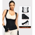 thumbnail image 3 of Chaleco faja sauna Junlan con cierre, negro, talla XL, 3 of 5