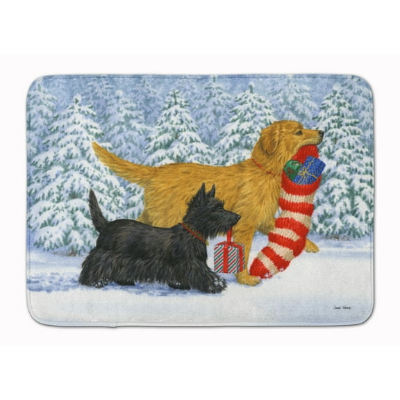 Golden Retriever Keep Up There Scottie! Machine Washable Memory Foam Mat