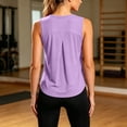 thumbnail image 5 of WDDDD Women‘s Workout Tank Tops Sleeveless Racerback Quick Dry Athletic Shirts Light Purple L, 5 of 6